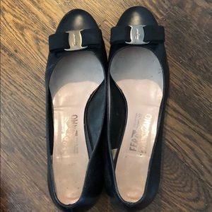 Ferragamo Vera 1 Matte Black Pumps